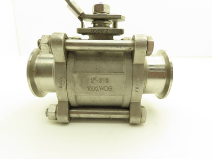 VNE EG90CC-6-2 2" 1000WOG 316 Stainless Sanitary Tri-clamp Ball Valve