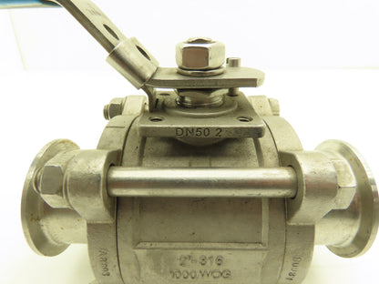 VNE EG90CC-6-2 2" 1000WOG 316 Stainless Sanitary Tri-clamp Ball Valve