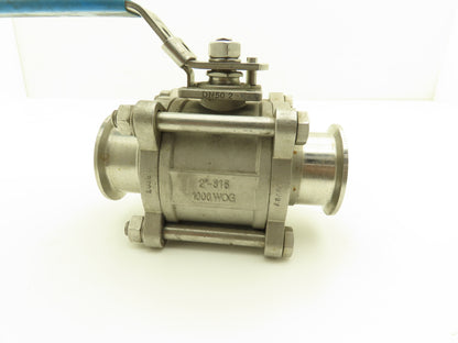 VNE EG90CC-6-2 2" 1000WOG 316 Stainless Sanitary Tri-clamp Ball Valve