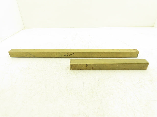 360 Yellow Brass Stock Square Flat Bar 1-1/4"x 1-1/4"x 24"L  17lbs