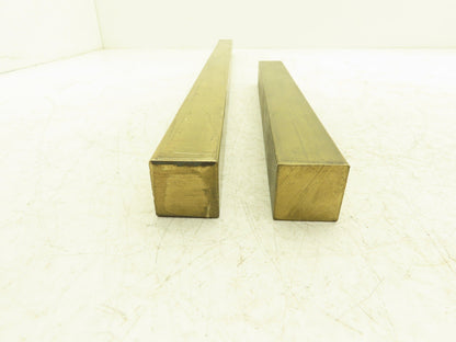 360 Yellow Brass Stock Square Flat Bar 1-1/4"x 1-1/4"x 24"L  17lbs