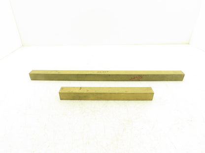 360 Yellow Brass Stock Square Flat Bar 1-1/4"x 1-1/4"x 24"L  17lbs