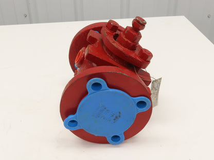 Rencor Controls 1" Ball Valve 6-1/8" Flange OD Fire Red