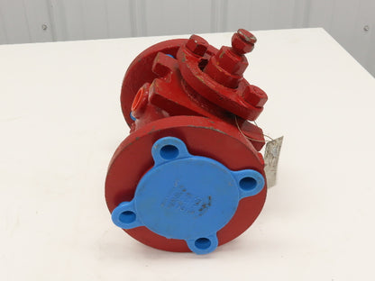 Rencor Controls 1" Ball Valve 6-1/8" Flange OD Fire Red