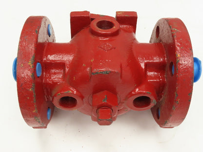 Rencor Controls 1" Ball Valve 6-1/8" Flange OD Fire Red