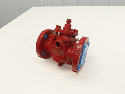 Rencor Controls 1" Ball Valve 6-1/8" Flange OD Fire Red