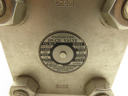 William E. Williams Valve S151F6 Swing Check Valve 1-1/2" ANSI Flange Class 150