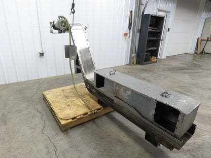 Magnetic Incline CNC Chip Conveyor 11"x 64" Infeed 40" Discharge 230V 3PH