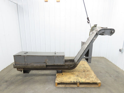 Magnetic Incline CNC Chip Conveyor 11"x 64" Infeed 40" Discharge 230V 3PH