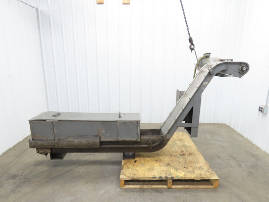 Magnetic Incline CNC Chip Conveyor 11"x 64" Infeed 40" Discharge 230V 3PH