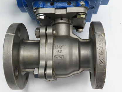 Flowserve 1-1/2" Stainless Ball Valve Compact II Pneumatic Actuator C30 SR-2C