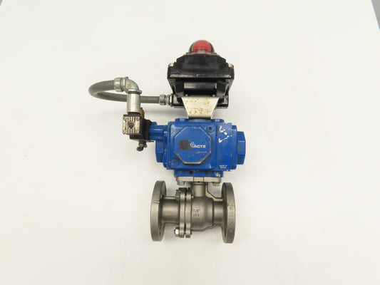 Flowserve 1-1/2" Stainless Ball Valve Compact II Pneumatic Actuator C30 SR-2C