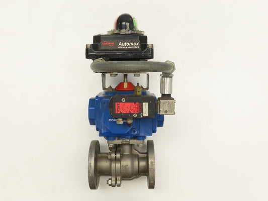 Flowserve 1-1/2" Stainless Ball Valve Compact II Pneumatic Actuator C30 SR-2C