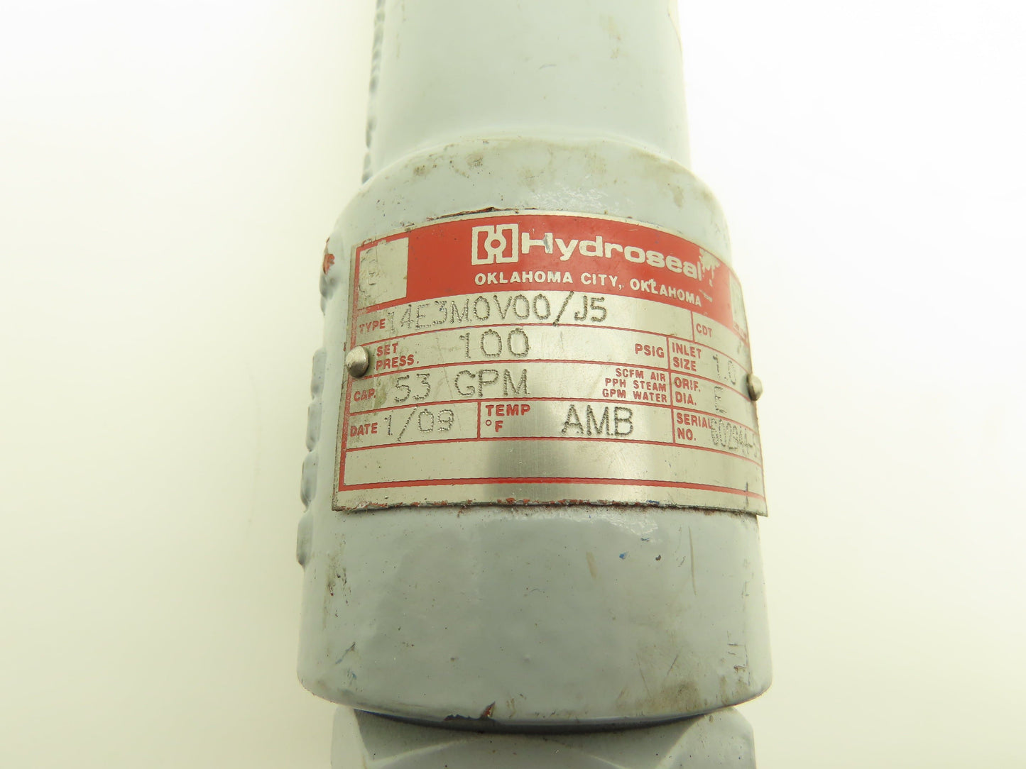 Hydroseal 14E3M0V00/J5 1" Relief Valve 100psig 53gpm Capacity
