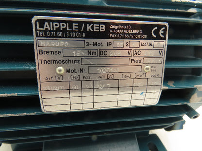 Laipple KEB MA90P2 AC Motor 3Kw/4Hp 2830 RPM 230/400V 3PH IEC 90 Frame
