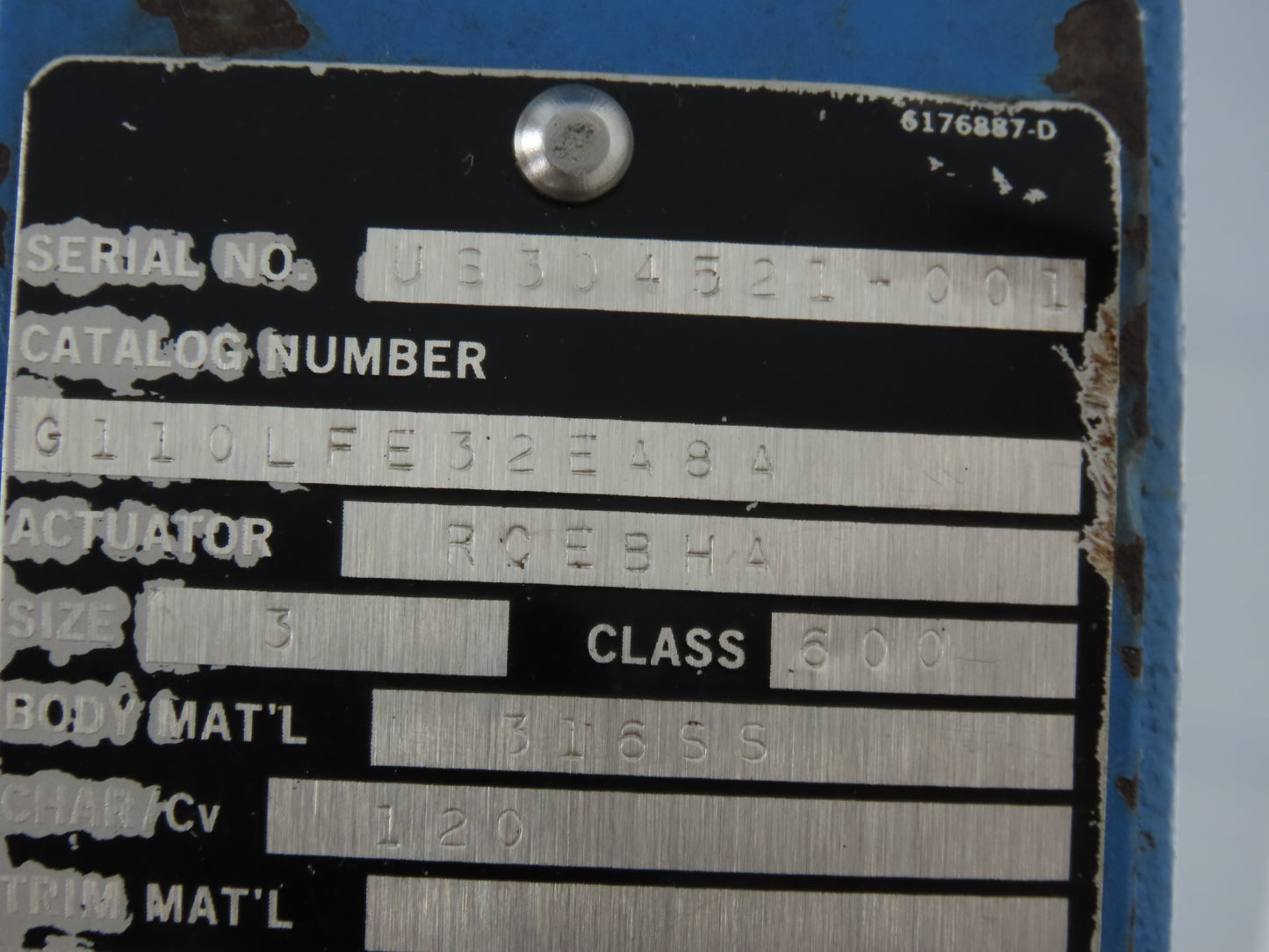 Metso Automation Globe Valve 3" 316SS Class 600 1440psi Pneumatic Positioner