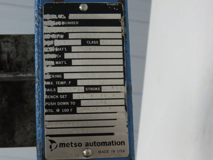 Metso Automation Globe Valve 3" 316SS Class 600 1440psi Pneumatic Positioner