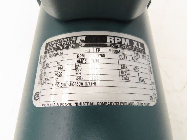 Reliance Electric T56S2011A RPM XL 90V DC Motor 1Hp 1750 RPM 9.8A 56HC Frame