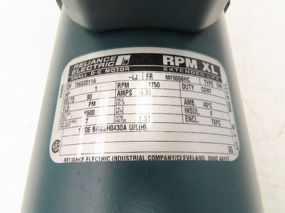 Reliance Electric T56S2011A RPM XL 90V DC Motor 1Hp 1750 RPM 9.8A 56HC Frame