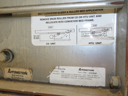 Automotion 30" Slider Bed Belt Conveyor Spring Take-Up 12' Section