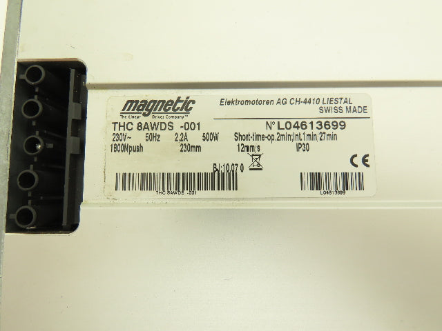 Magnetic THC 8AWDS -001 Telescopic Pillar 1800N push 230mm Stroke 12mm/s