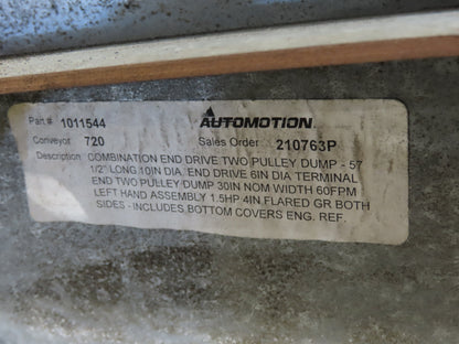 Automotion 30" Flat to Incline Belt Conveyor End Drive Dump Section 60 FPM 460V