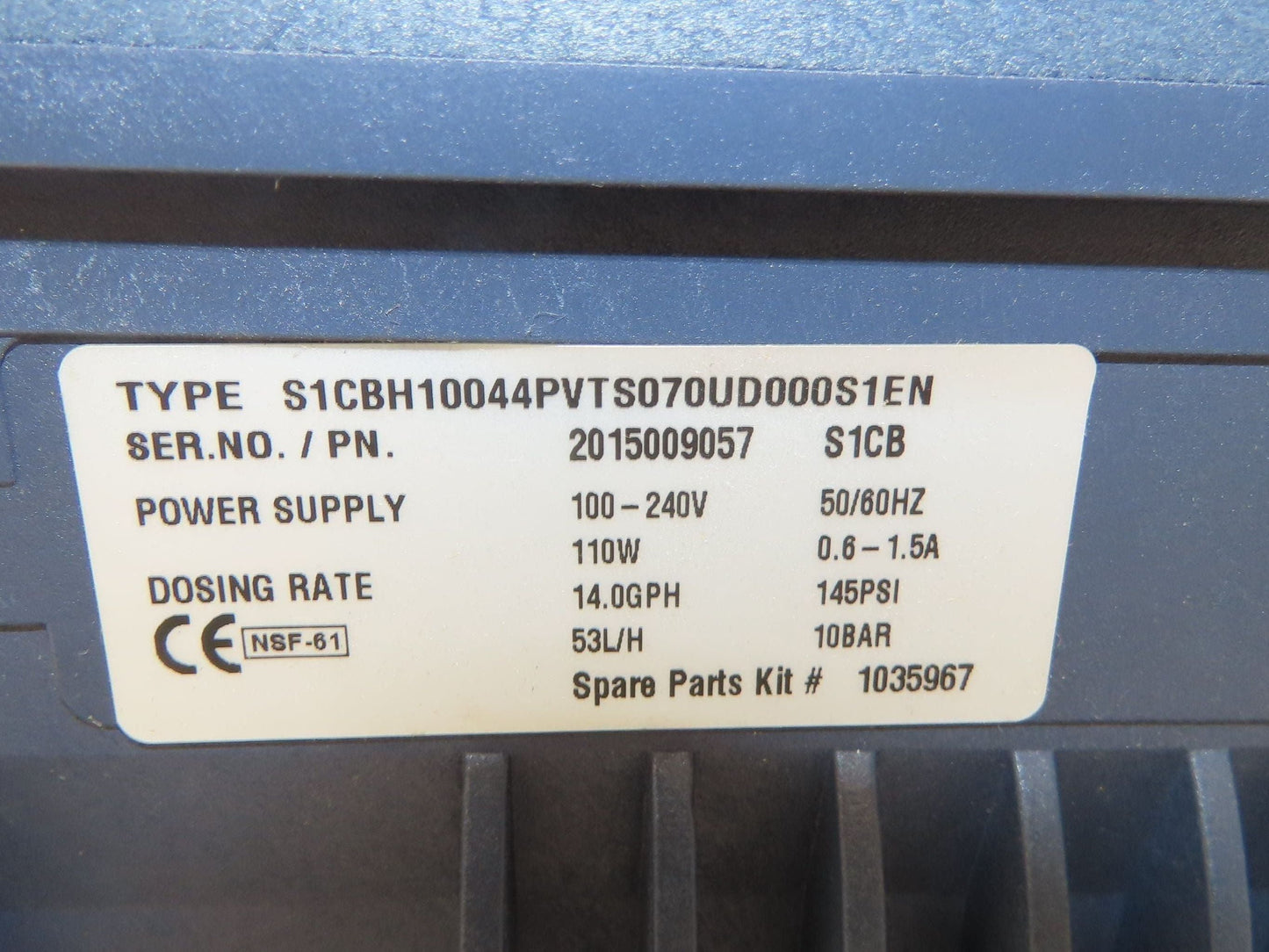 ProMinent Fluid Controls S1CB Metering Pump 110-240v 14Gph Dosing Rate 145psi