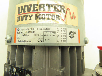 Nord SK71L/4 CUS IG1P 20:1 Gearmotor w/Encoder .5Hp 230/460V 86rpm Hollow Shaft