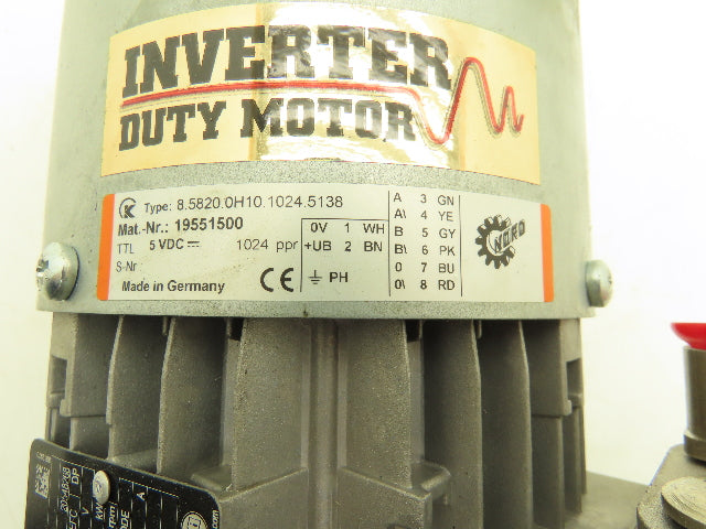 Nord SK71L/4 CUS IG1P 20:1 Gearmotor w/Encoder .5Hp 230/460V 86rpm Hollow Shaft