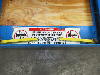 Bishamon Optimus Hydraulic Lift Table 2000lbs Lift2K 30" Travel 36x48" Top 1Ph