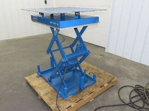 Hymo Hydraulic Scissor Lift Table 300kg 660lb 36" Travel 33x33" Swivel Top 1Ph