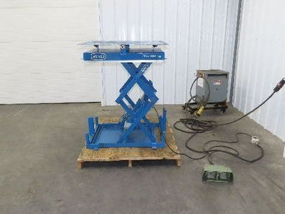 Hymo Hydraulic Scissor Lift Table 300kg 660lb 36" Travel 33x33" Swivel Top 1Ph