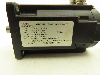 Kollmorgen AKM21E-ENCN2-00 Servo Motor .3kw 7000rpm 160VDC IP54 Class F