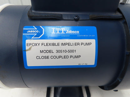 Jabsco 30510-5001 Plastic Water Pump 8gpm 3/4"npt 115/230V 1PH Flexible Impeller
