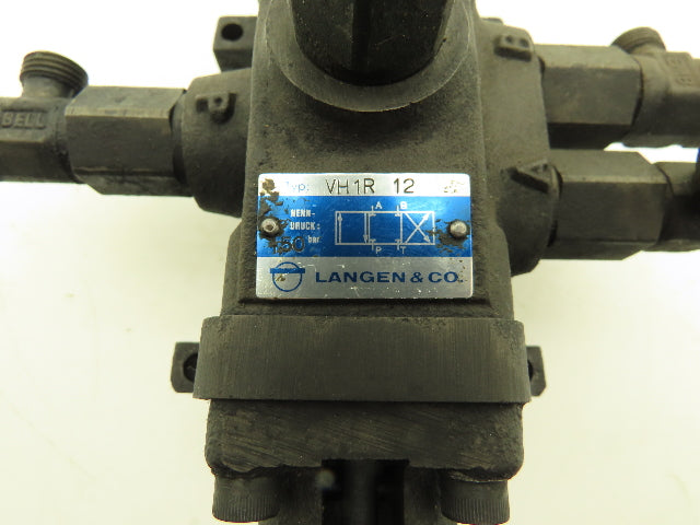 Langen VH1R12 Manual Hydraulic Directional Valve 3-Pos Lever