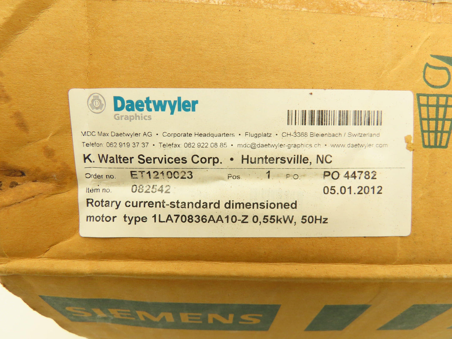 Siemens UD 0810/1169222-001-1 AC Motor .84Hp 1110rpm 440-480Y 3ph 80M TEFC