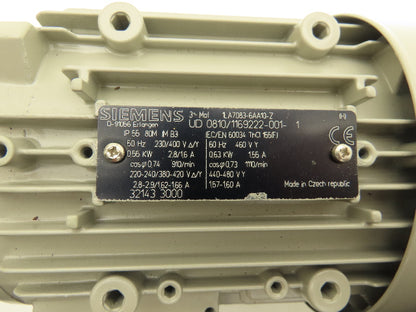 Siemens UD 0810/1169222-001-1 AC Motor .84Hp 1110rpm 440-480Y 3ph 80M TEFC
