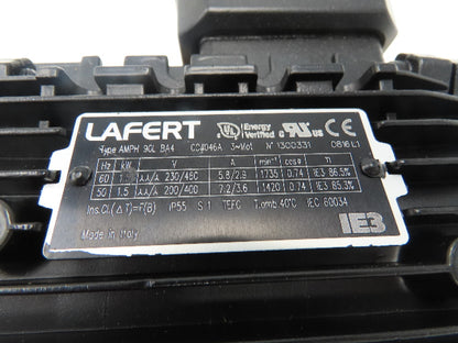 Lafert AMPH 90L BA4 AC Motor 2Hp 1735rpm 230/460v 3ph 90L TEFC