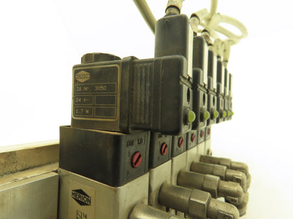 Vektor AG VP8100196 12-Station Manifold 24V Herion Pneumatic Solenoid Valves