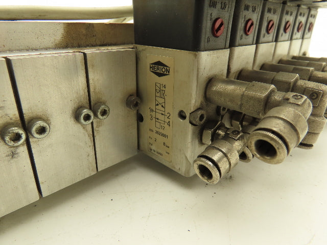 Vektor AG VP8100196 12-Station Manifold 24V Herion Pneumatic Solenoid Valves