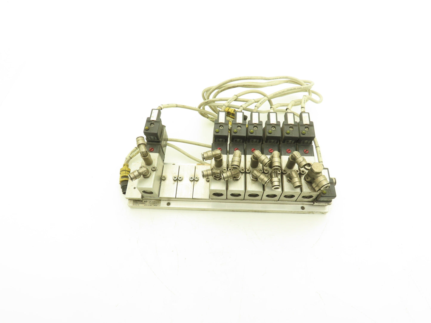 Vektor AG VP8100196 12-Station Manifold 24V Herion Pneumatic Solenoid Valves