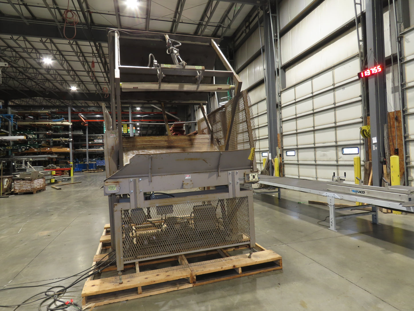 Allegheny Hydraulic Tote Tipper Paper Shredder Hopper Dump Feed Conveyor 460V