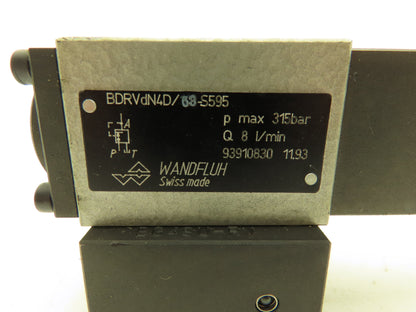Wandfluh BDRVdN4D/63-S595 Manual Pressure Relief Valve 315bar Hydraulic