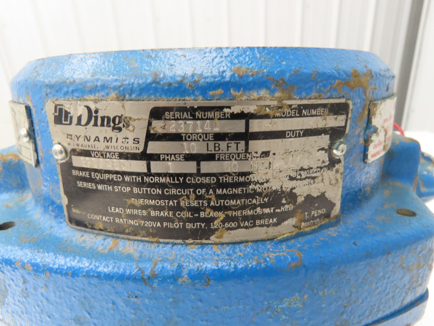 Dings Dynamics 8-63010-66B Electric Brake 10LB FT Torque 230-460V Single Phase