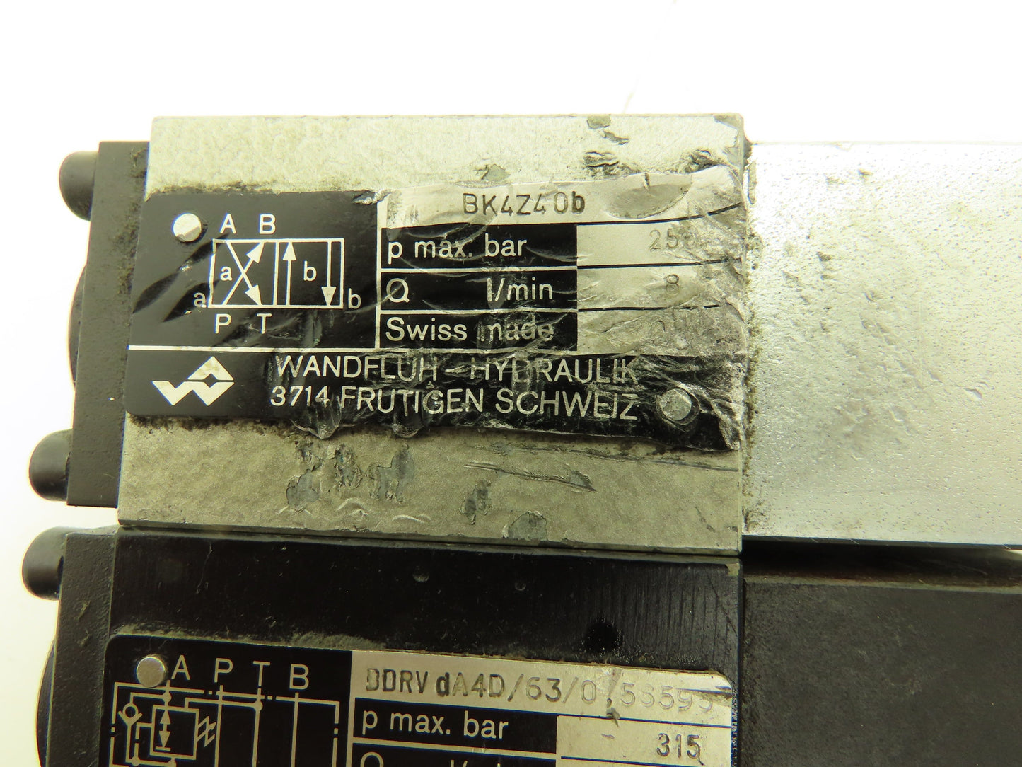 Wandfluh BK4Z40b/ BDRV DA4D/63 Hydraulic Solenoid/Relief Valve Stack