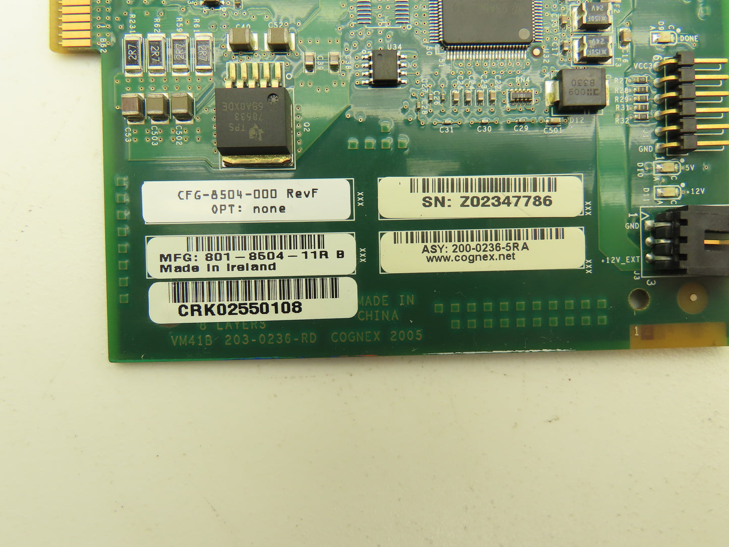 Cognex 801-8504-11R PCB Computer PCI Card Image Capture Rev F IO Cam