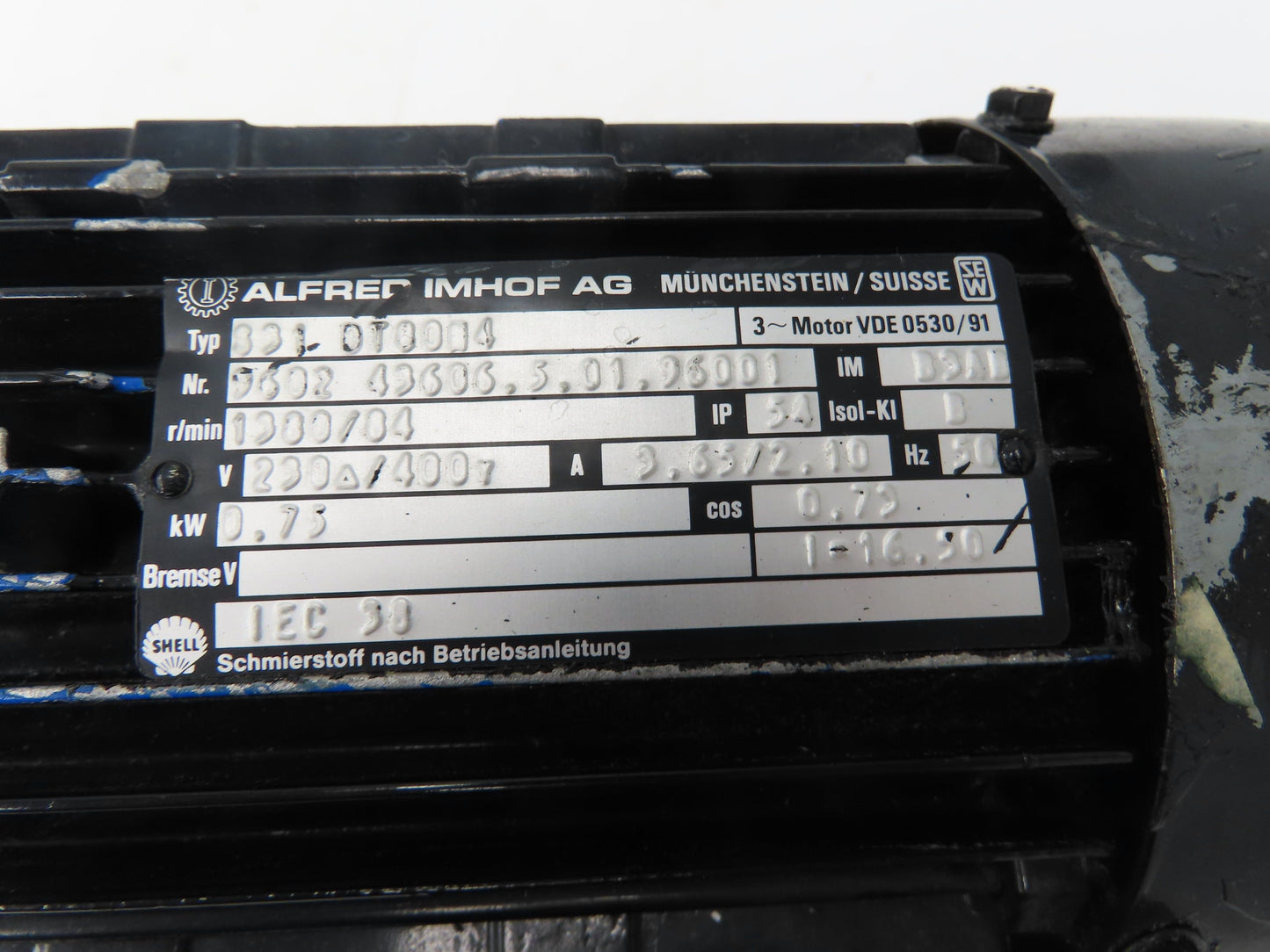 Alfred Imhof S31-DT80N4 Gearmotor 16.5:1 Ratio 84rpm 1Hp 230/400Y 3ph Dual Shaft