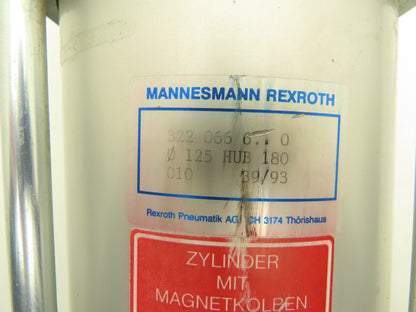 Rexroth 322 066 6 Pneumatic Air Cylinder 125mm Bore 180mm Stroke