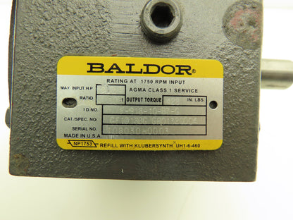Baldor F-918-10-B7-G Worm Gearbox 10:1 Reducer 1.34Hp 175rpm 145TC LH output