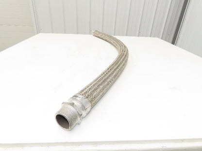 2" OD Stainless Steel Flexible Braided Hose 48" Pipe Union